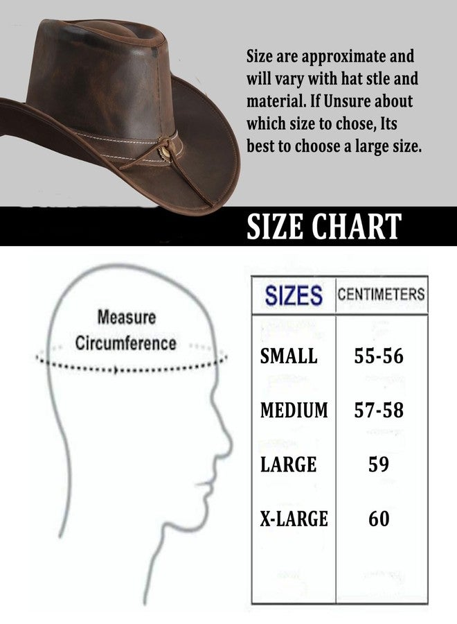 Strength Zones Leather Cowboy hat for Men & Women Durable Handcrafted Lightweight Shapeable Western Hats for Men Block Brown (US, Alpha, Medium, Block Brown) - Image 5